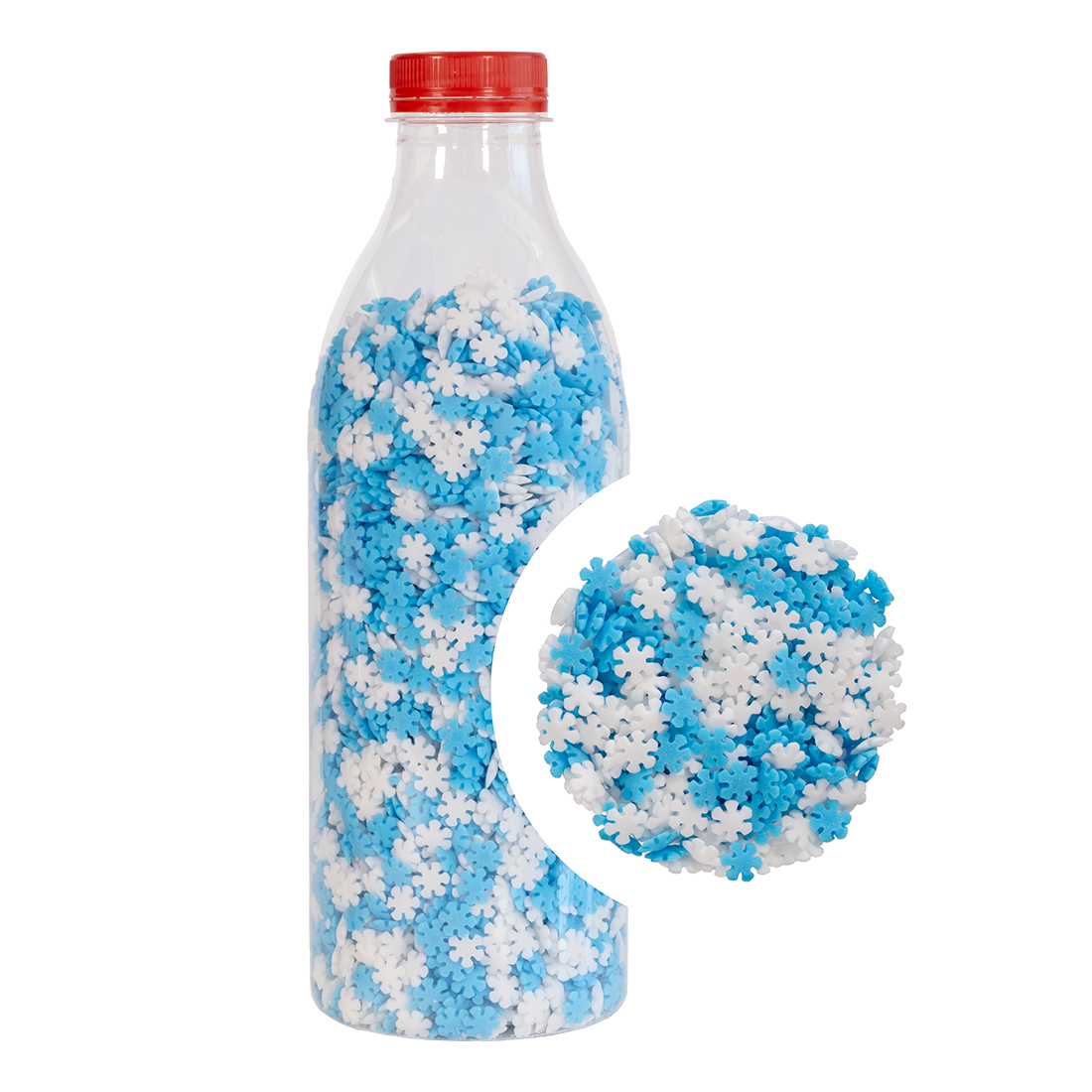 Mix Navidad Copos de Nieve Blancos y Azules de Azúcar (500 g)