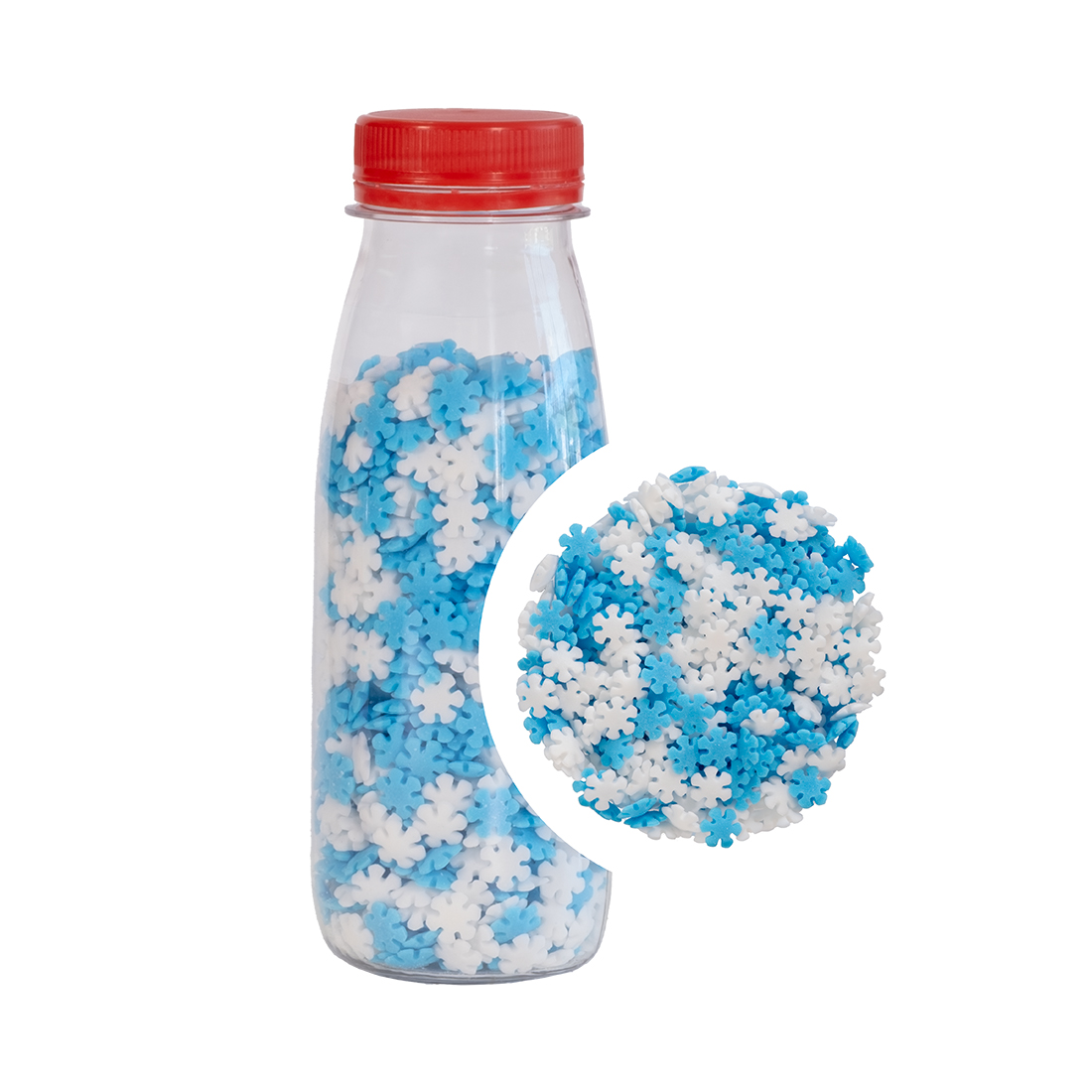 Mix Navidad Copos de Nieve Blancos y Azules de Azúcar (125 g)