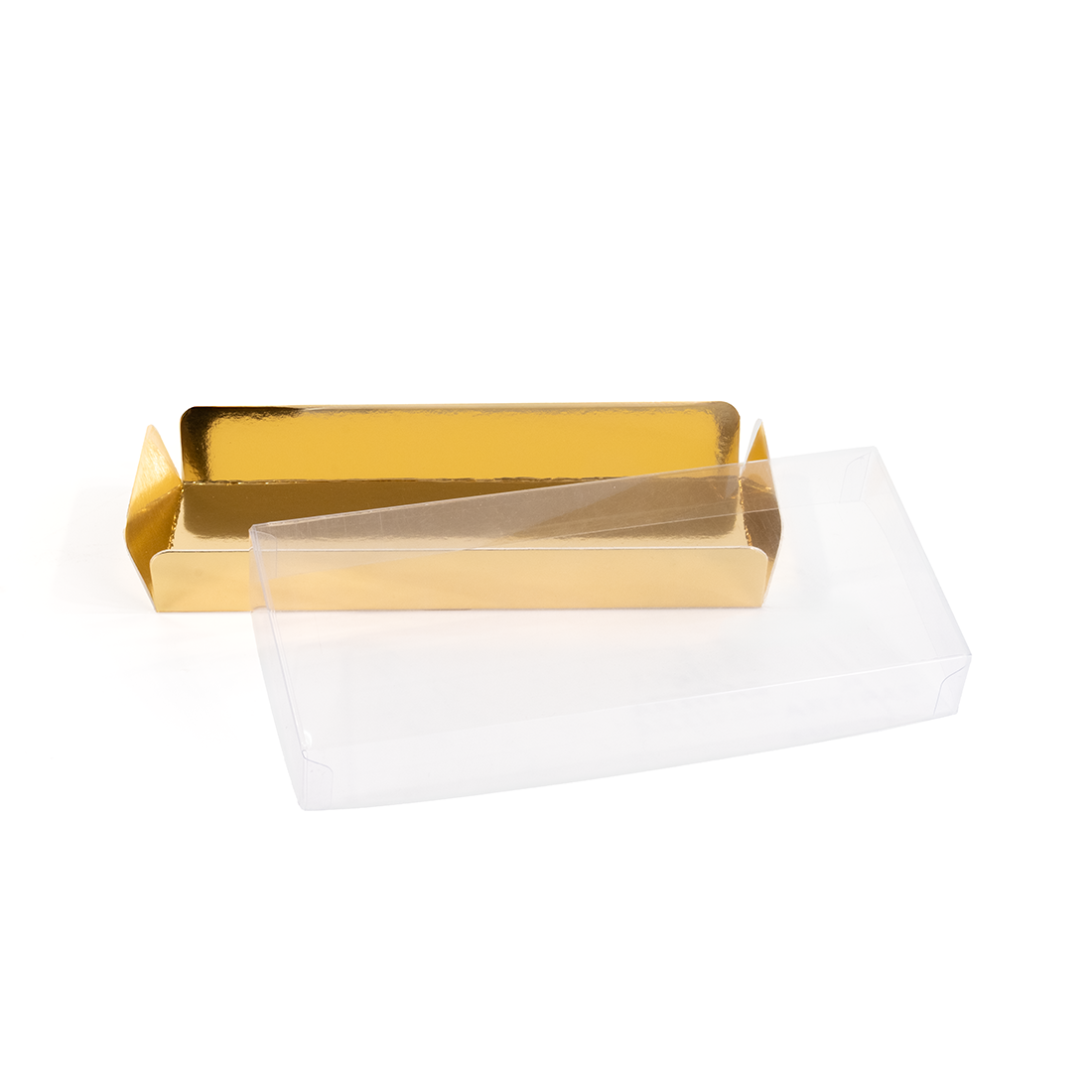 Cajas de Turrón Dorada 4 Alas 210x90x3 y Tapa de Acetato Anónima (1 u.)