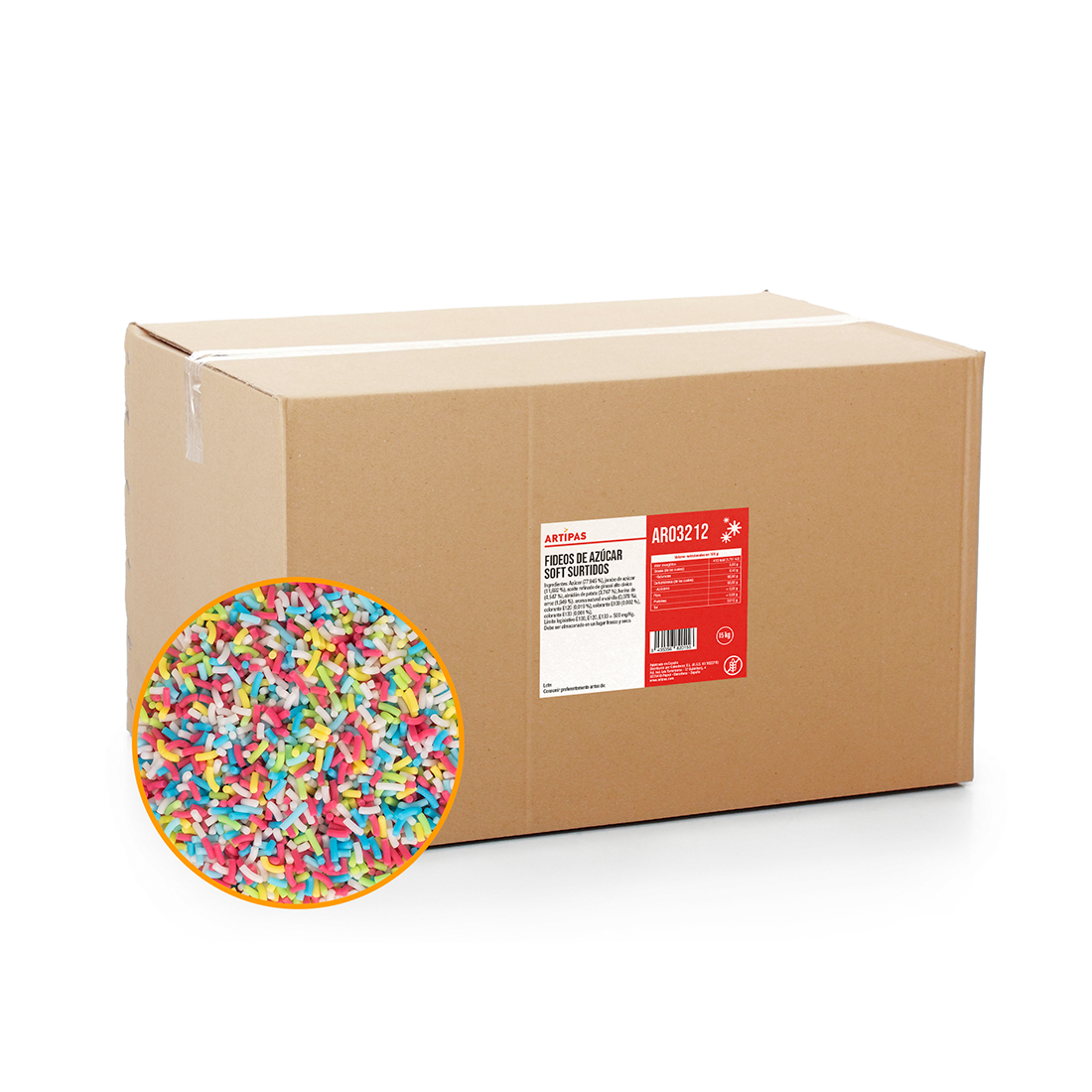 Fideos de Azúcar Soft Surtidos (15 kg)