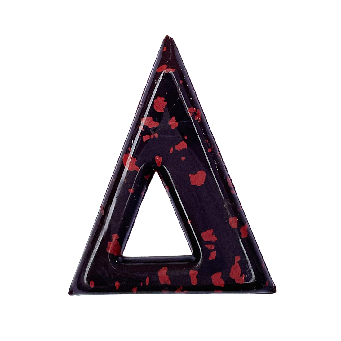 Triángulo moteado Rojo de Chocolate negro 45x36 mm (144 u.)