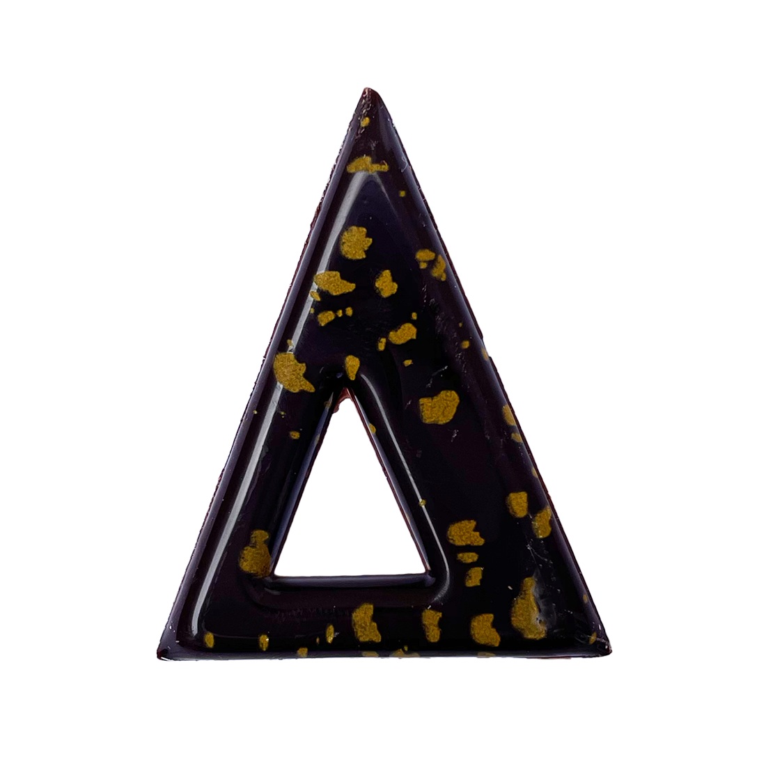 Triángulo moteado Oro de Chocolate negro 37x37 mm (144 u.)