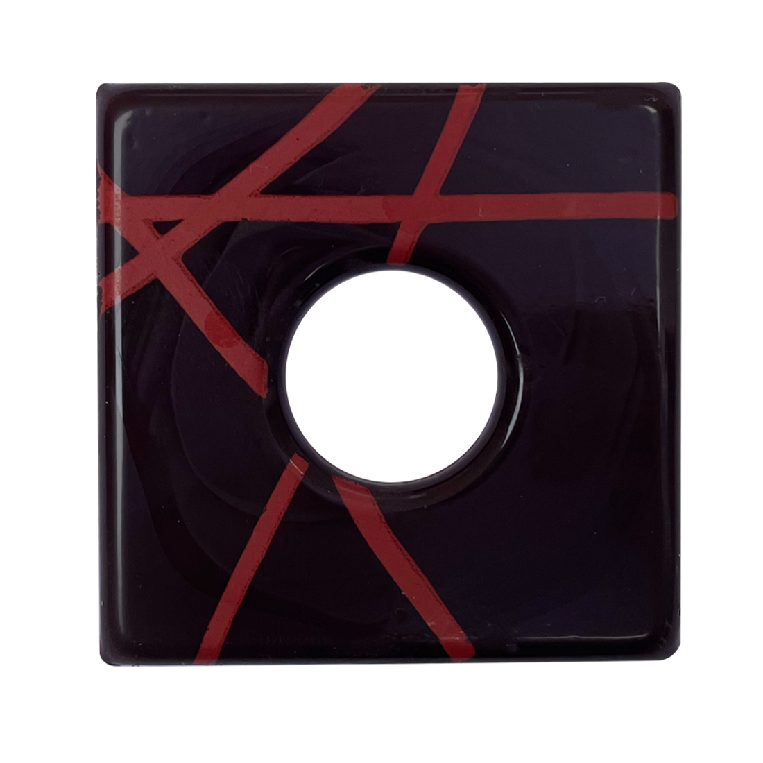 Cuadrado de líneas rojas con Agujero de Chocolate negro 46x46 mm (90 u.)