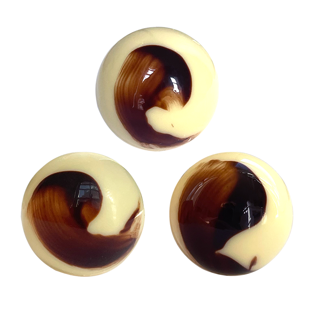Esfera efecto marmolado de chocolate blanco ø 28 mm (35 u.)
