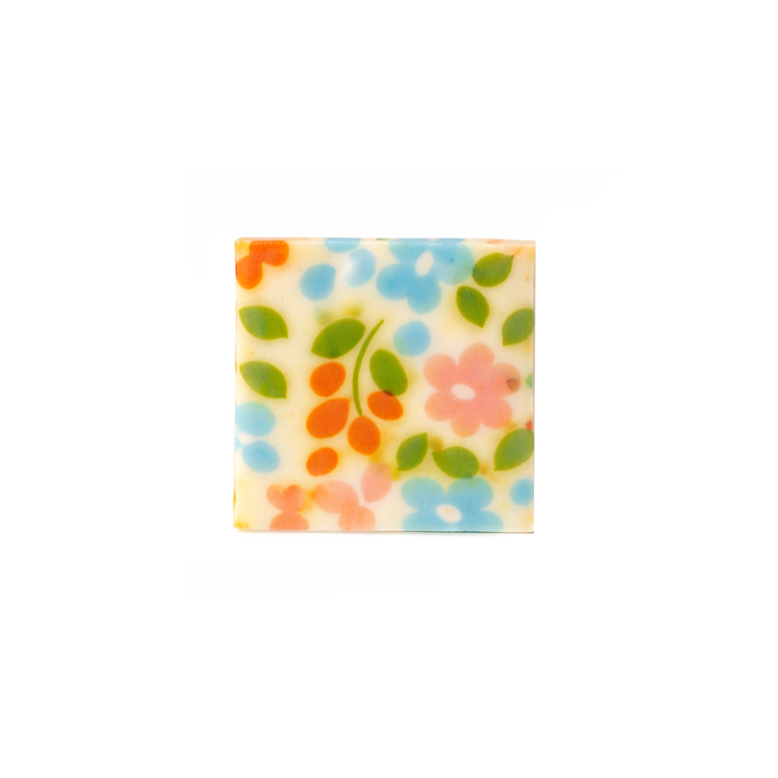 Placa cuadrada Floral de Chocolate blanco 30x30 mm (220 u.)