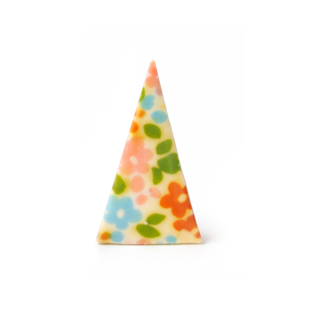 Placa triangular floral de chocolate blanco 70 x 35 mm (150 u.)
