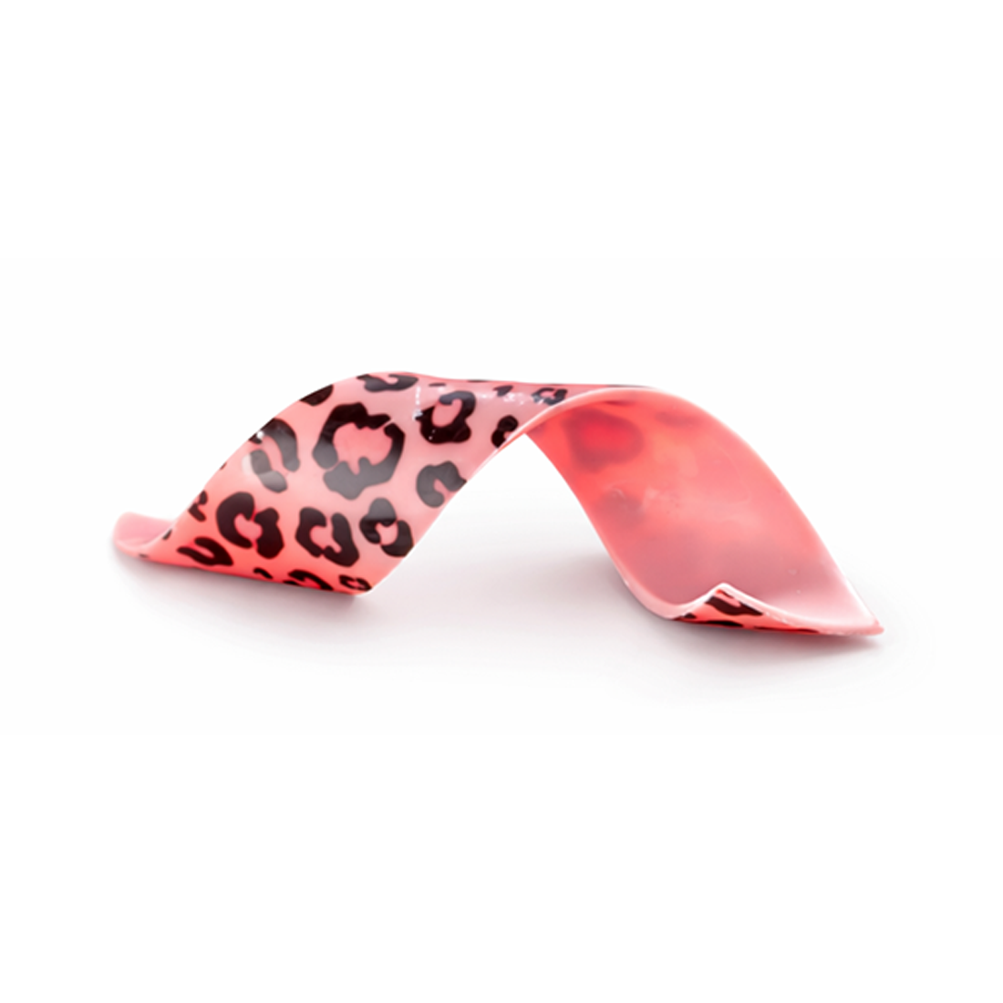 Espiral animal print rosa de chocolate blanco 150 x 30 mm (92 u.)