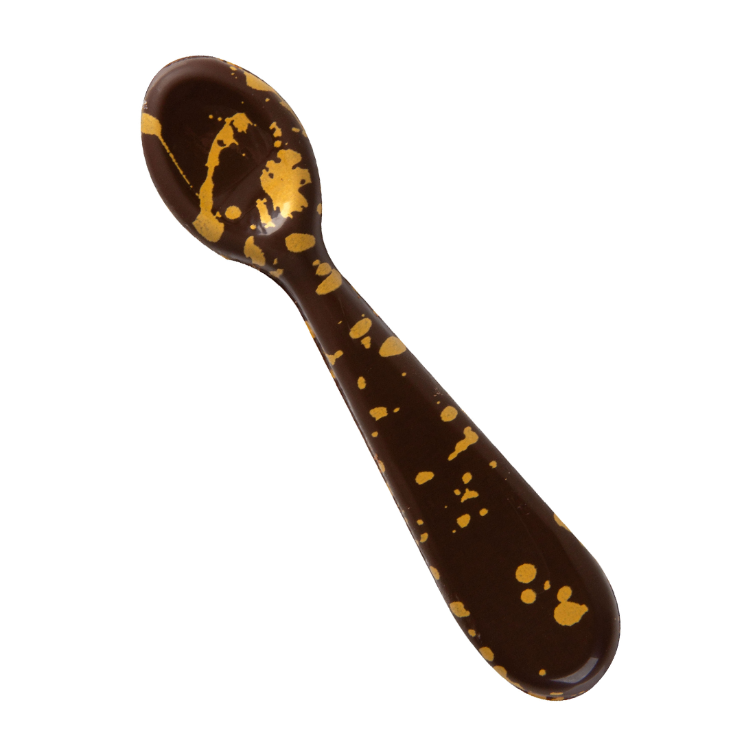 Cucharita moteada oro de chocolate negro 98 x 23 mm (40 u.)