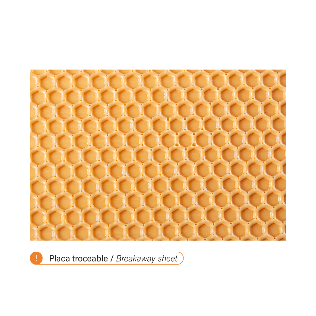 Colmena troceable de chocolate blanco sabor caramelo 300 x 120 mm (8 u.)