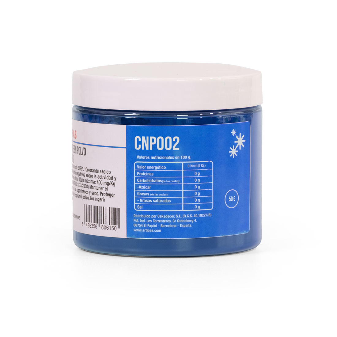 Colorante natural en polvo hidro/liposoluble azul 20-50 µm (50 g)