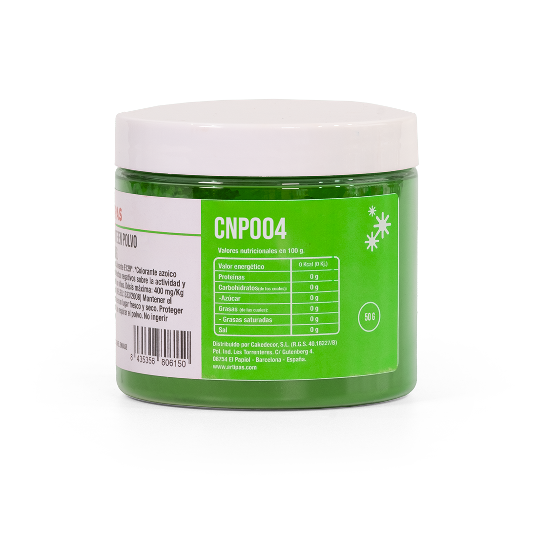 Colorante natural en polvo hidro/liposoluble verde20-50 µm (50 g)