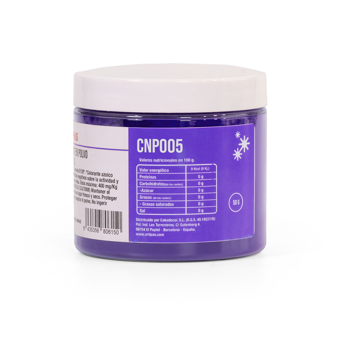 Colorante natural en polvo hidro/liposoluble violeta 20-50 µm (50 g)