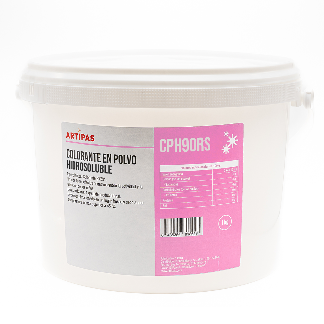 Colorante en polvo hidrosoluble rosa (1 kg)