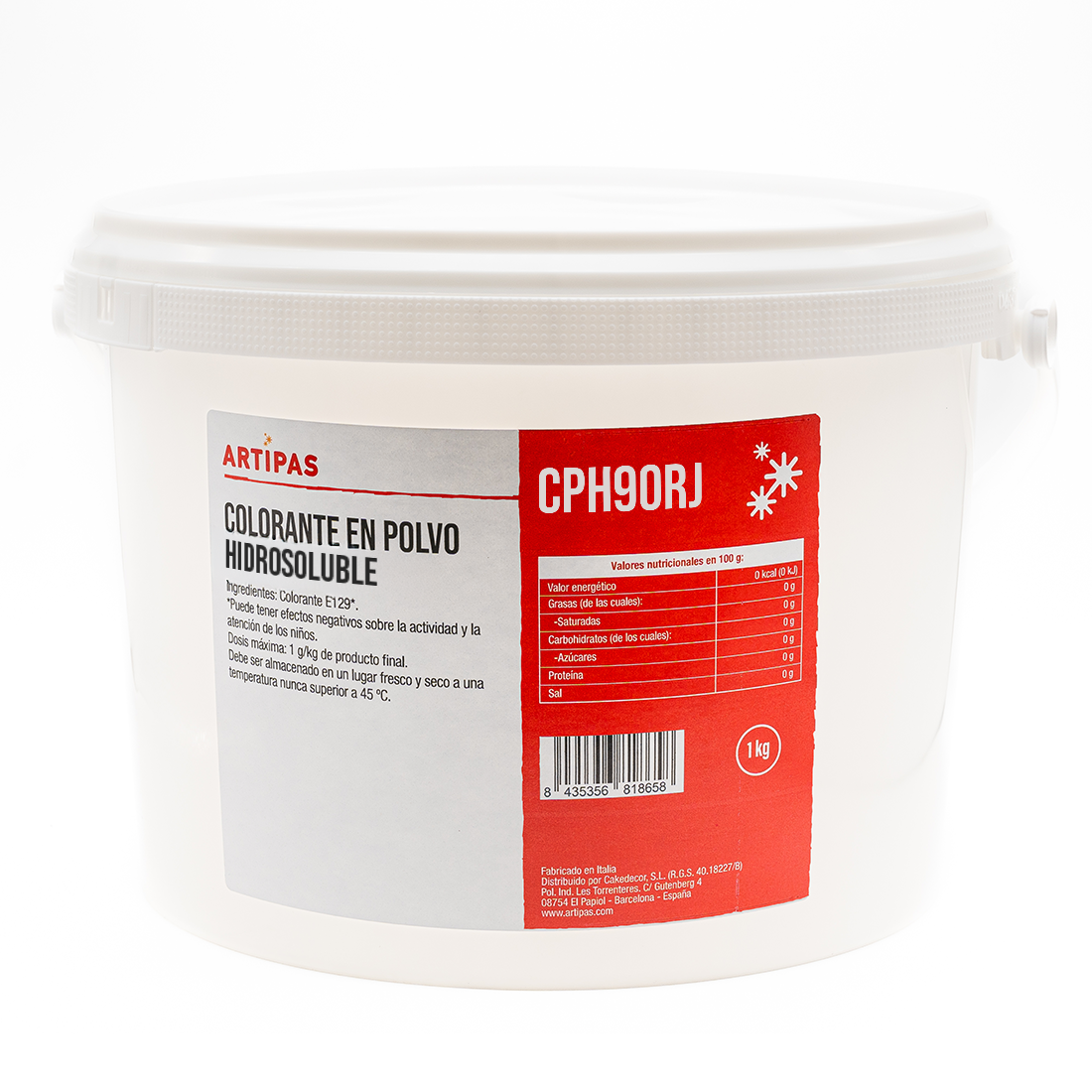 Colorante en polvo hidrosoluble rojo (1 kg)