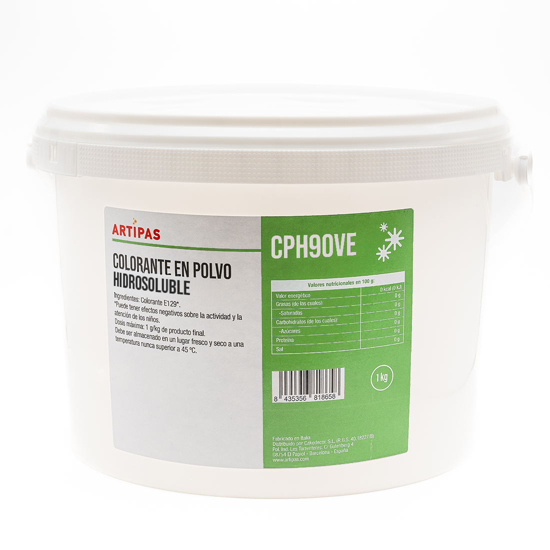 Colorante en polvo hidrosoluble verde (1 kg)