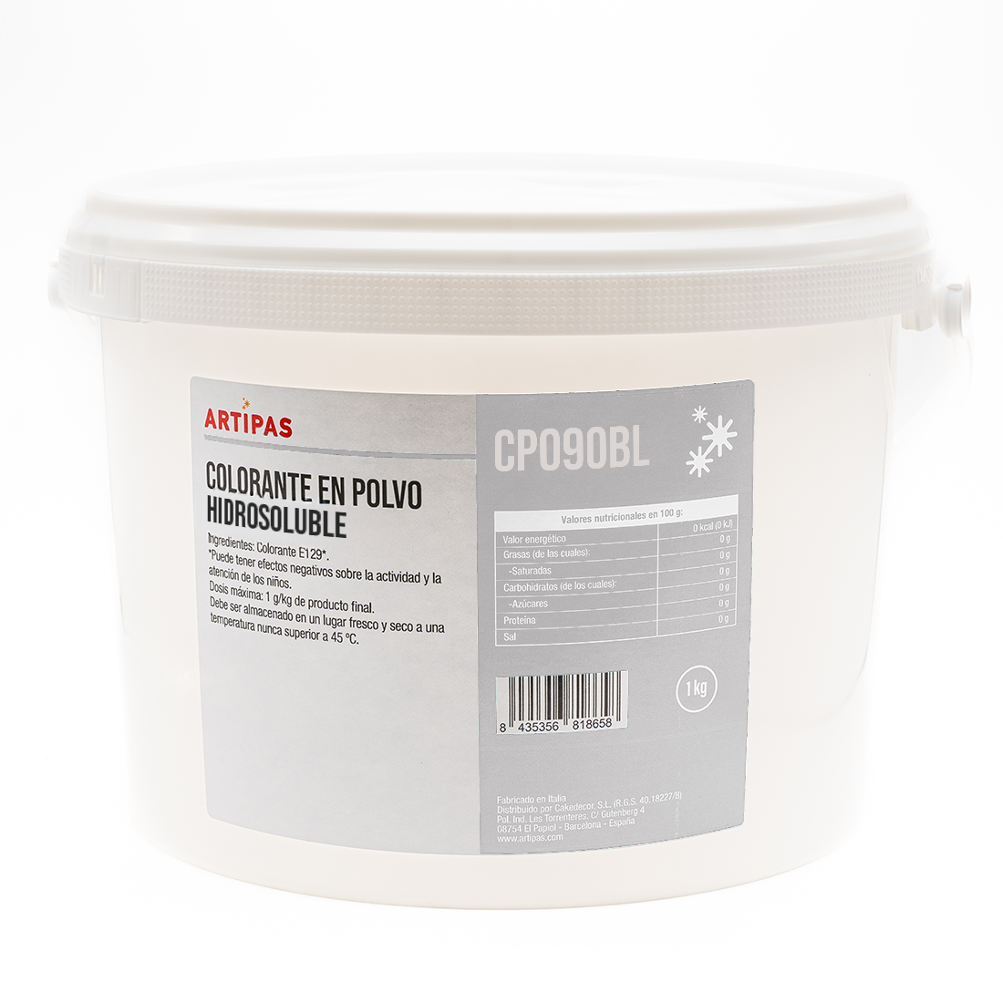 Colorante en polvo hidro/liposoluble blanco (1 kg)