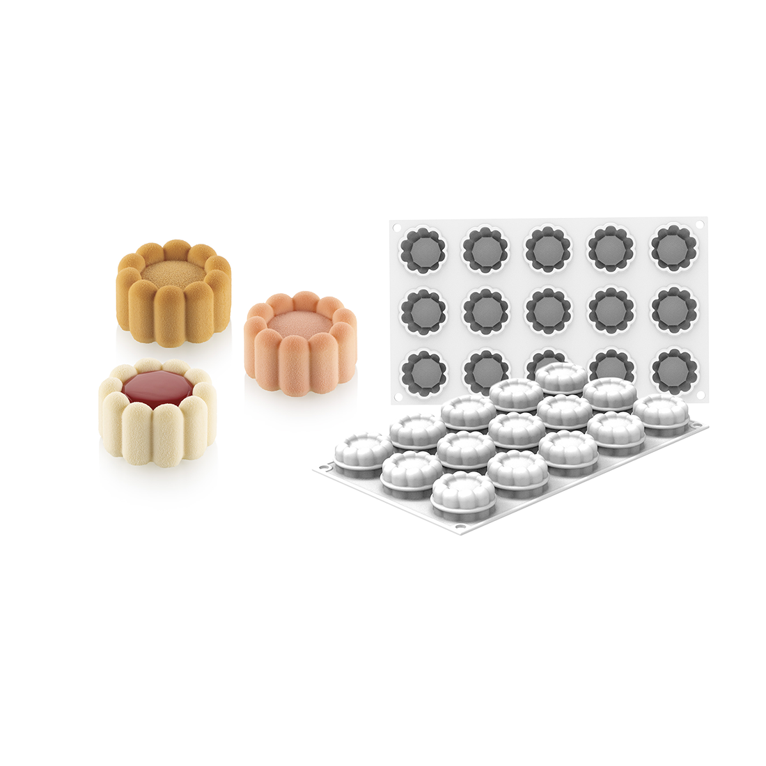 Molde Charlotte de silicona 15 piezas Ø45 h25 mm 30 ml (1 u.)