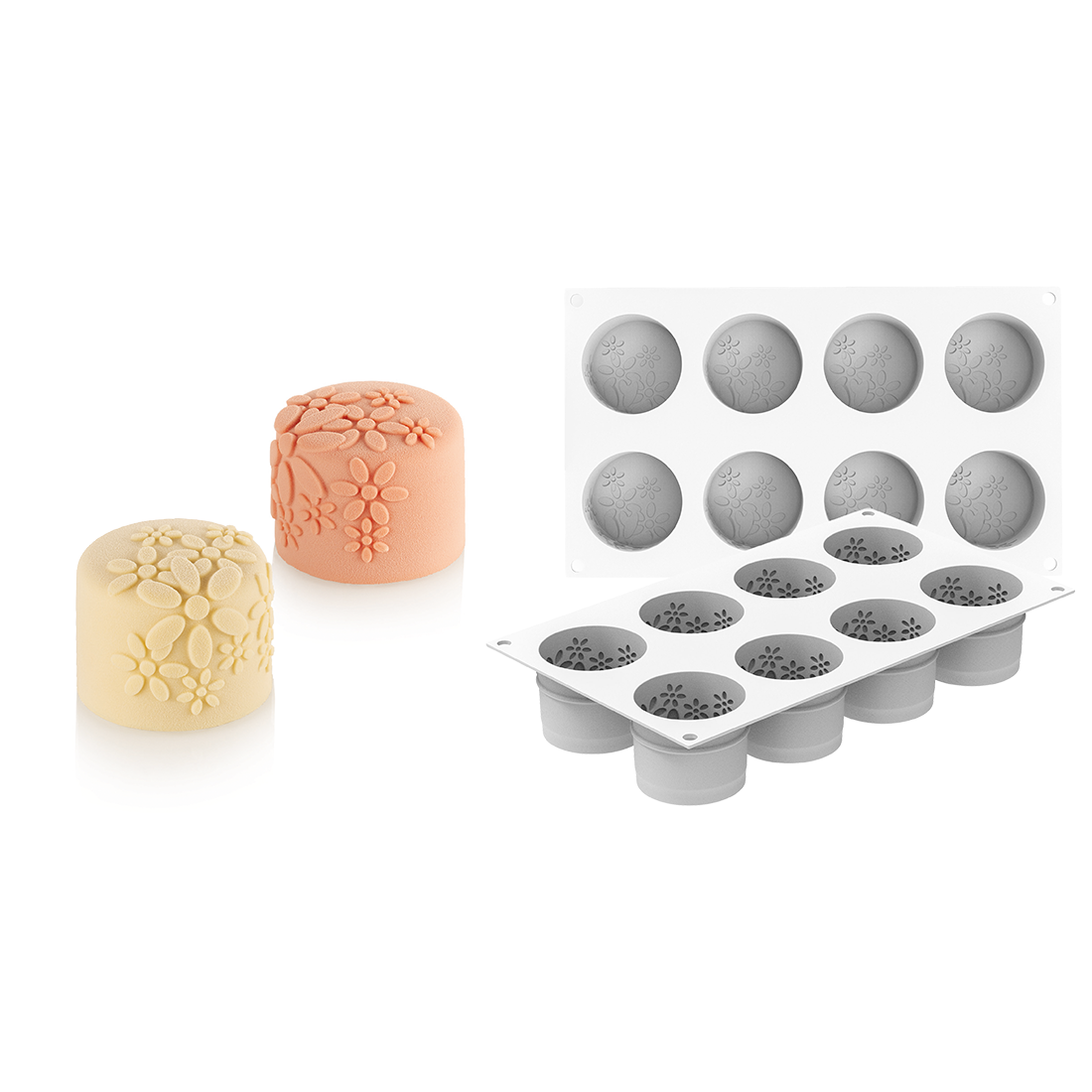 Molde Cítricos en rodajas de silicona Ø170 h45 mm 940 ml + tapete de silicona + cortante (1 Set) · ref MOL36475