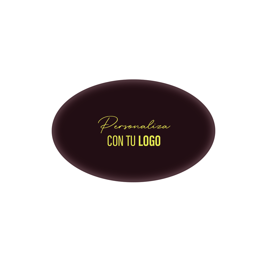Placa personalizada de chocolate ovalada 50x30 mm (240 u.)