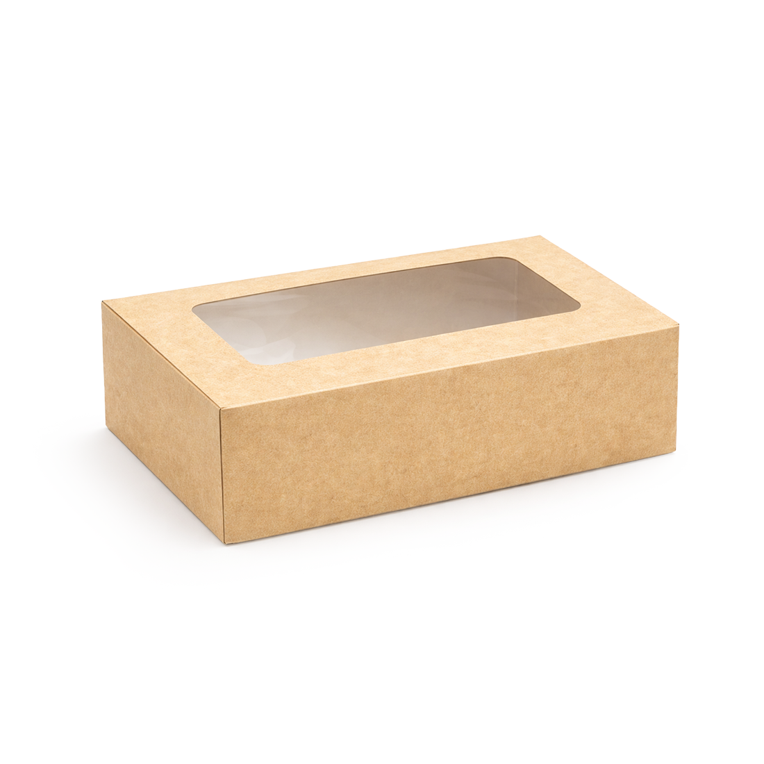 Caja para pastas con ventana kraft de cartón 120x110 h50 mm (50 u.)