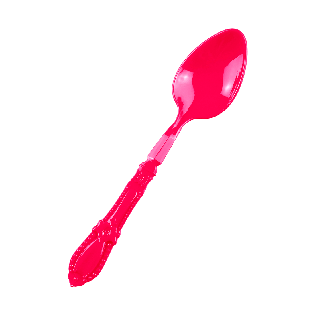 Mini cuchara barroca fucsia de poliestireno 95x22 h8,8 mm (25 u.)