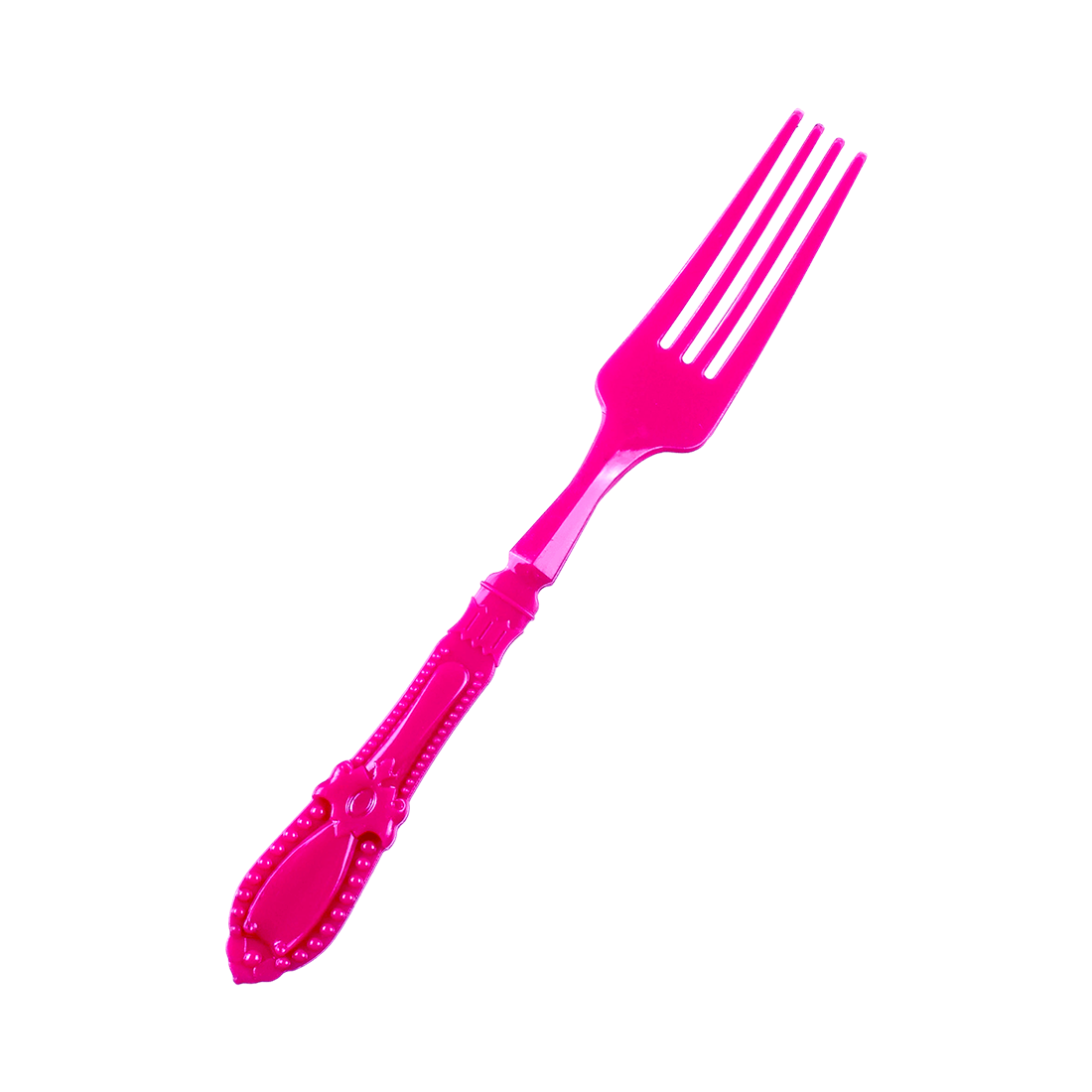 Mini tenedor barroco malva de poliestireno 95x12 h10,8 mm (25 u.)