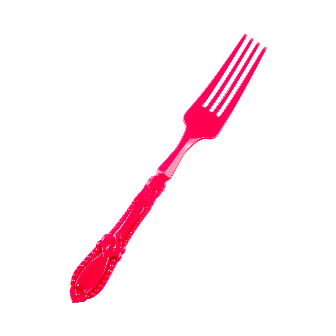 Mini tenedor barroco fucsia de poliestireno 95x12 h10,8 mm (25 u.)