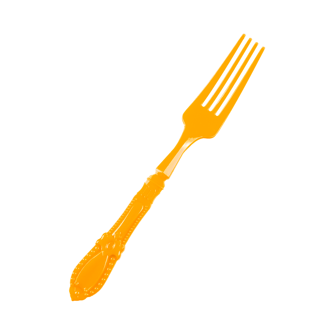 Mini tenedor barroco naranja de poliestireno 95x12 h10,8 mm (25 u.)