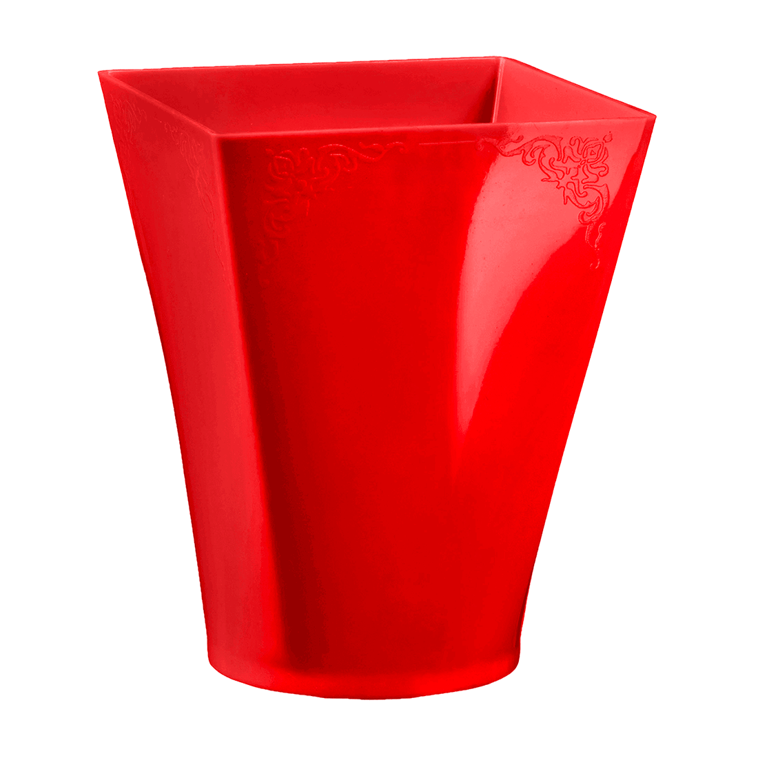 Mini vaso Gustav rojo de poliestireno 58,5x58,5 h75 mm 150 ml (4 u.)