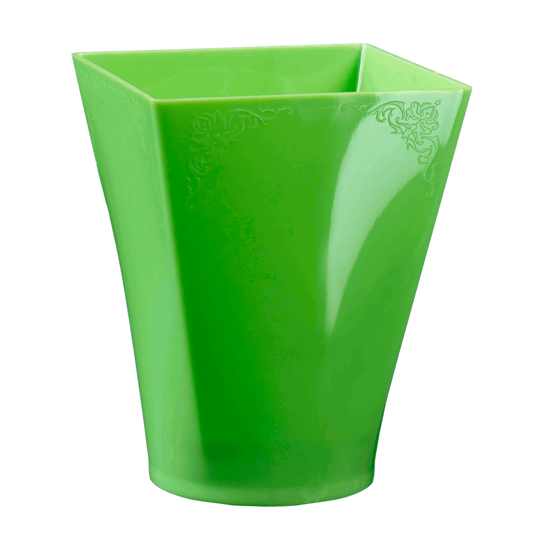 Mini vaso Gustav verde anís de poliestireno 58,5x58,5 h75 mm 150 ml (4 u.)