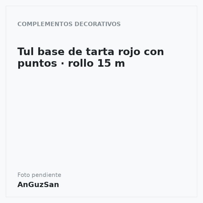 Tul base de tarta rojo con puntos · rollo 15 m · Dekora