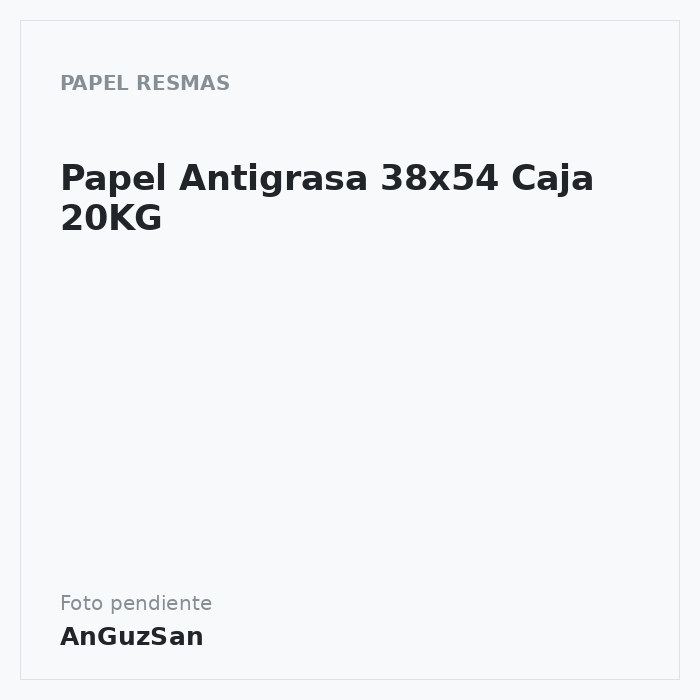 Papel Antigrasa 38x54 Caja 20KG