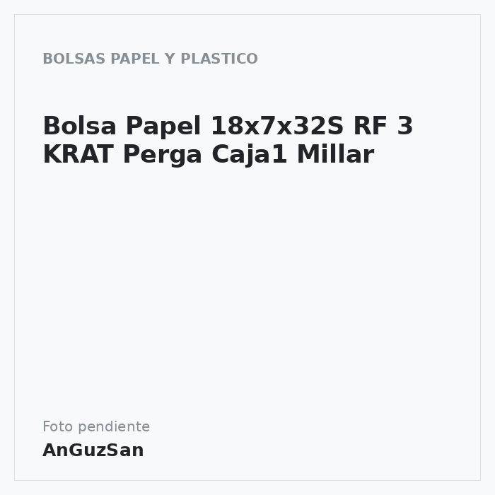 Bolsa Papel 18x7x32S RF 3 KRAT Perga Caja1 Millar
