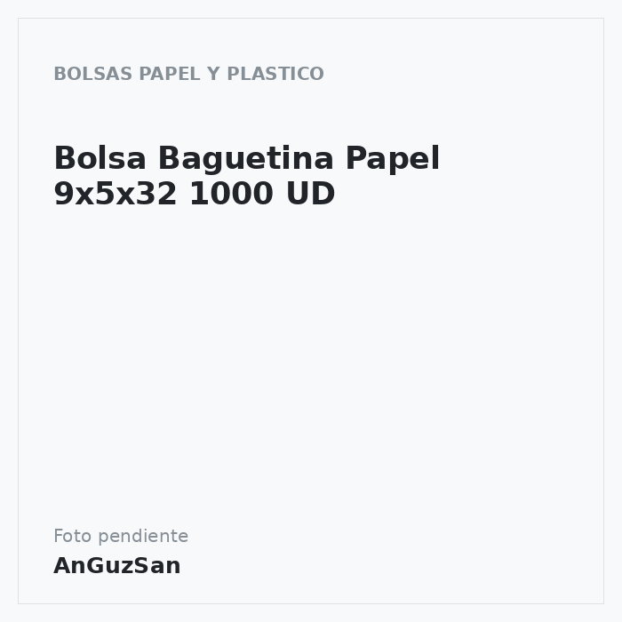 Bolsa Baguetina  Papel 9x5x32 1000 UD