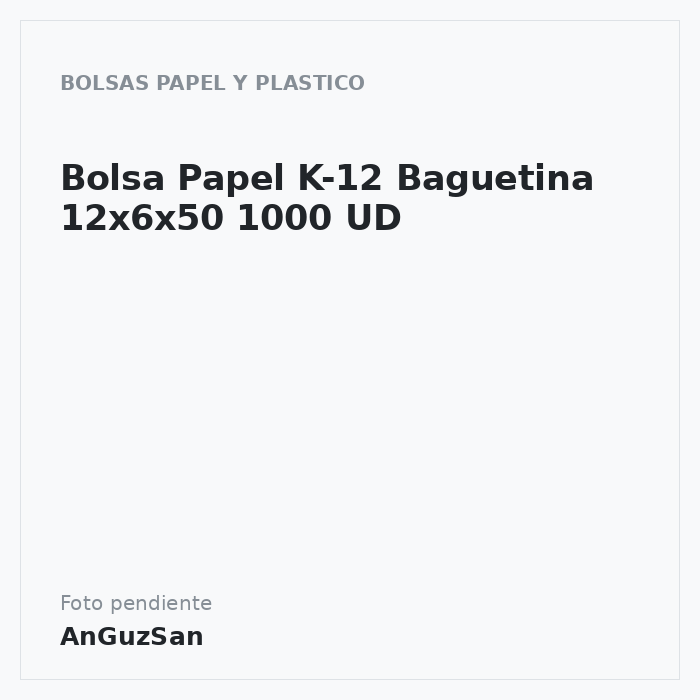 Bolsa Papel K-12 Baguetina 12x6x50 1000 UD
