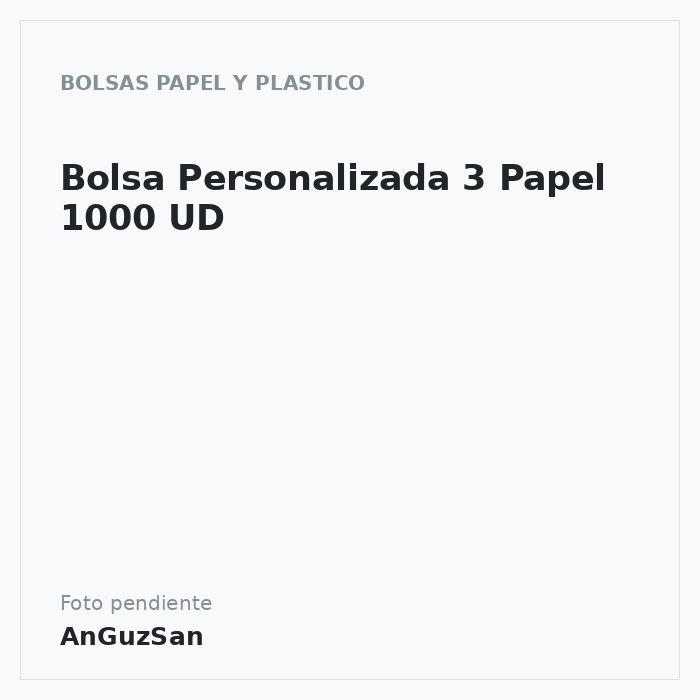 Bolsa Personalizada 3 Papel 1000 UD