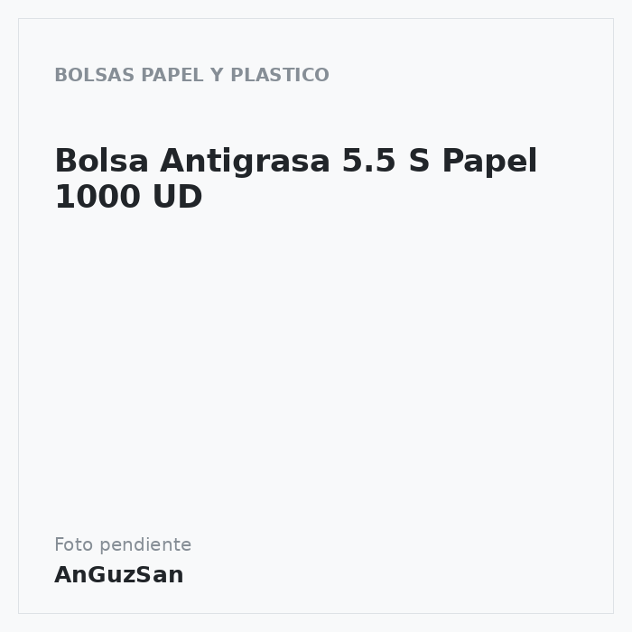 Bolsa Antigrasa 5.5 S Papel 1000 UD