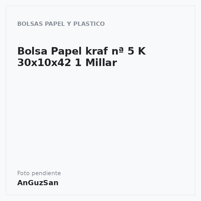 Bolsa Papel kraf nª 5 K 30x10x42 1 Millar