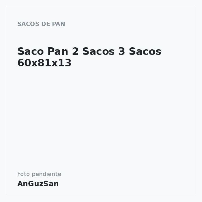 Saco Pan 2 Sacos 3 Sacos 60x81x13