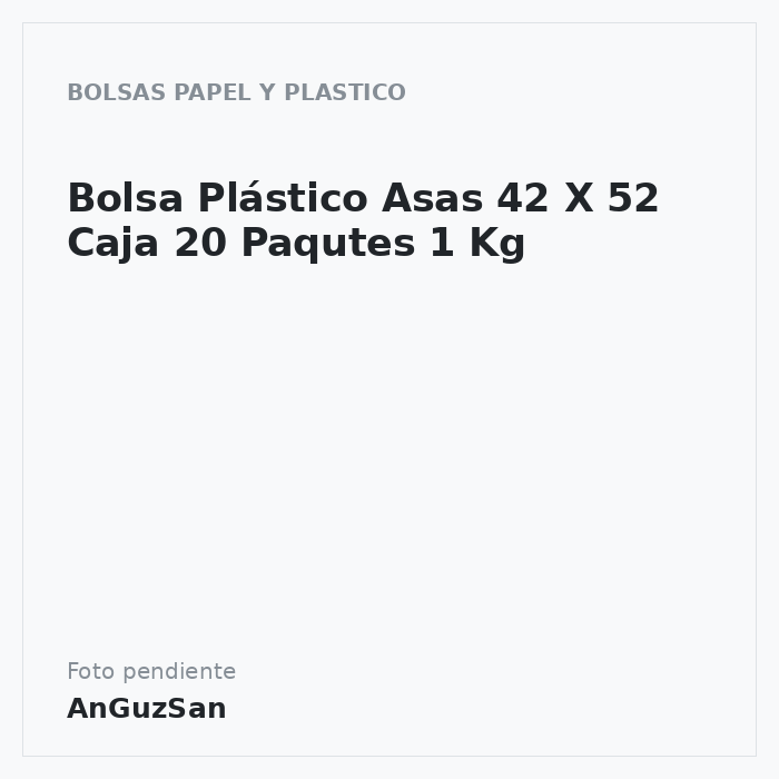 Bolsa Plástico Asas 42 X 52 Caja 20  Paqutes 1 Kg
