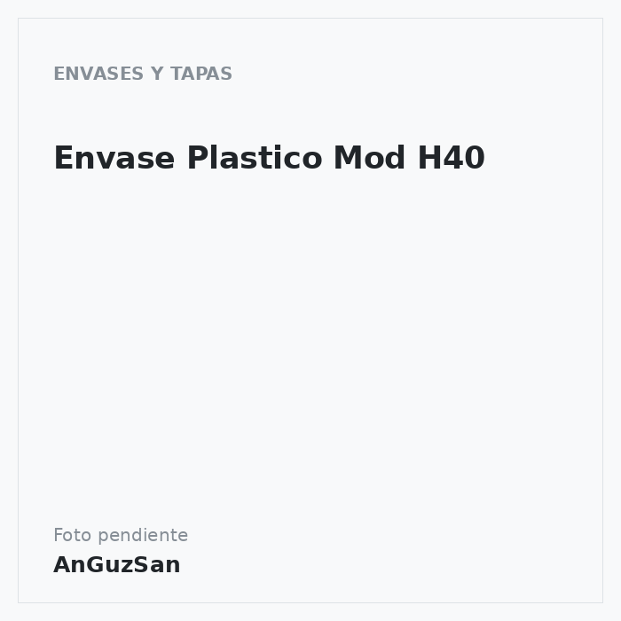 Envase Plastico Mod H40