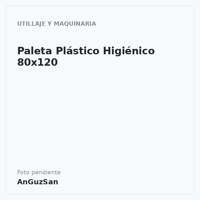 Paleta Plástico Higiénico 80x120