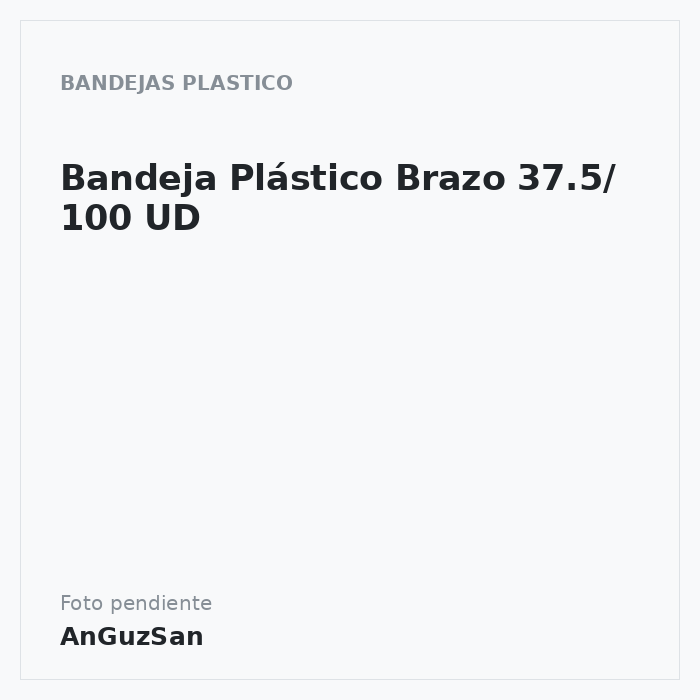 Bandeja Plástico Brazo 37.5/ 100 UD