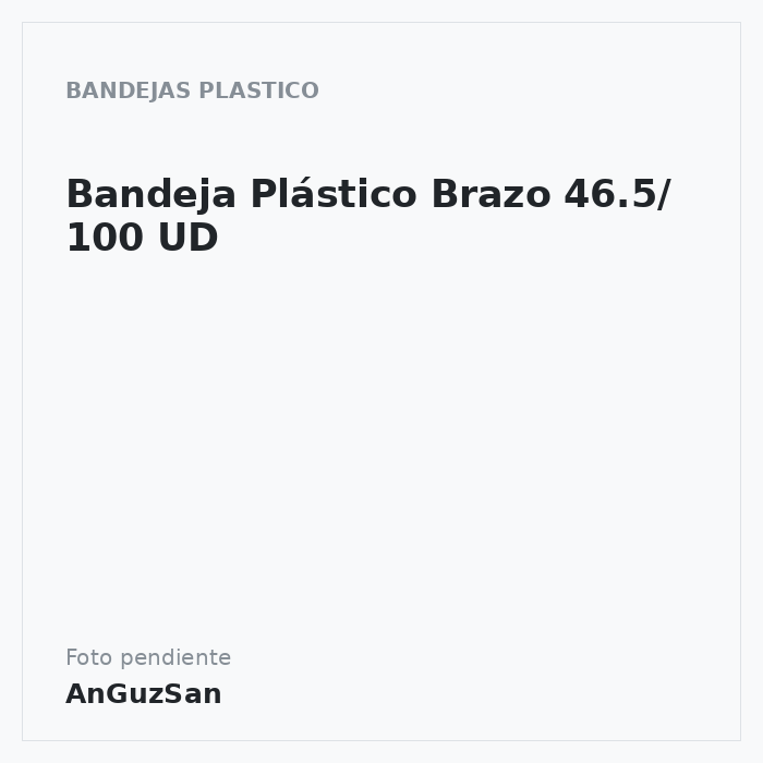 Bandeja Plástico Brazo 46.5/ 100 UD