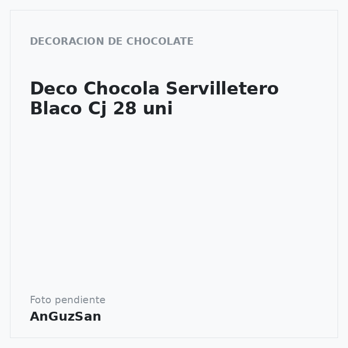 Deco Chocola  Servilletero Blaco Cj 28 uni