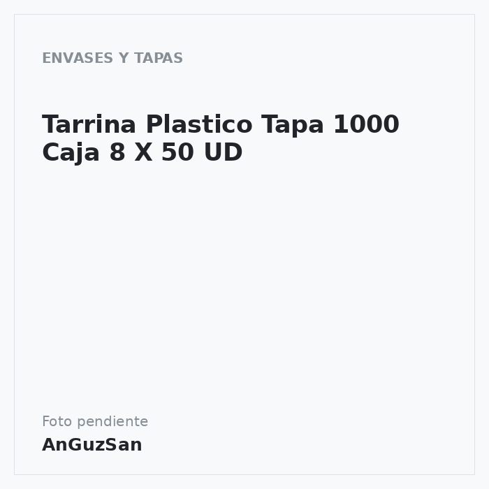 Tarrina Plastico Tapa 1000 Caja 8 X 50 UD