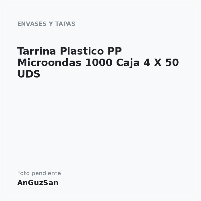 Tarrina Plastico PP Microondas 1000 Caja 4 X 50 UDS 