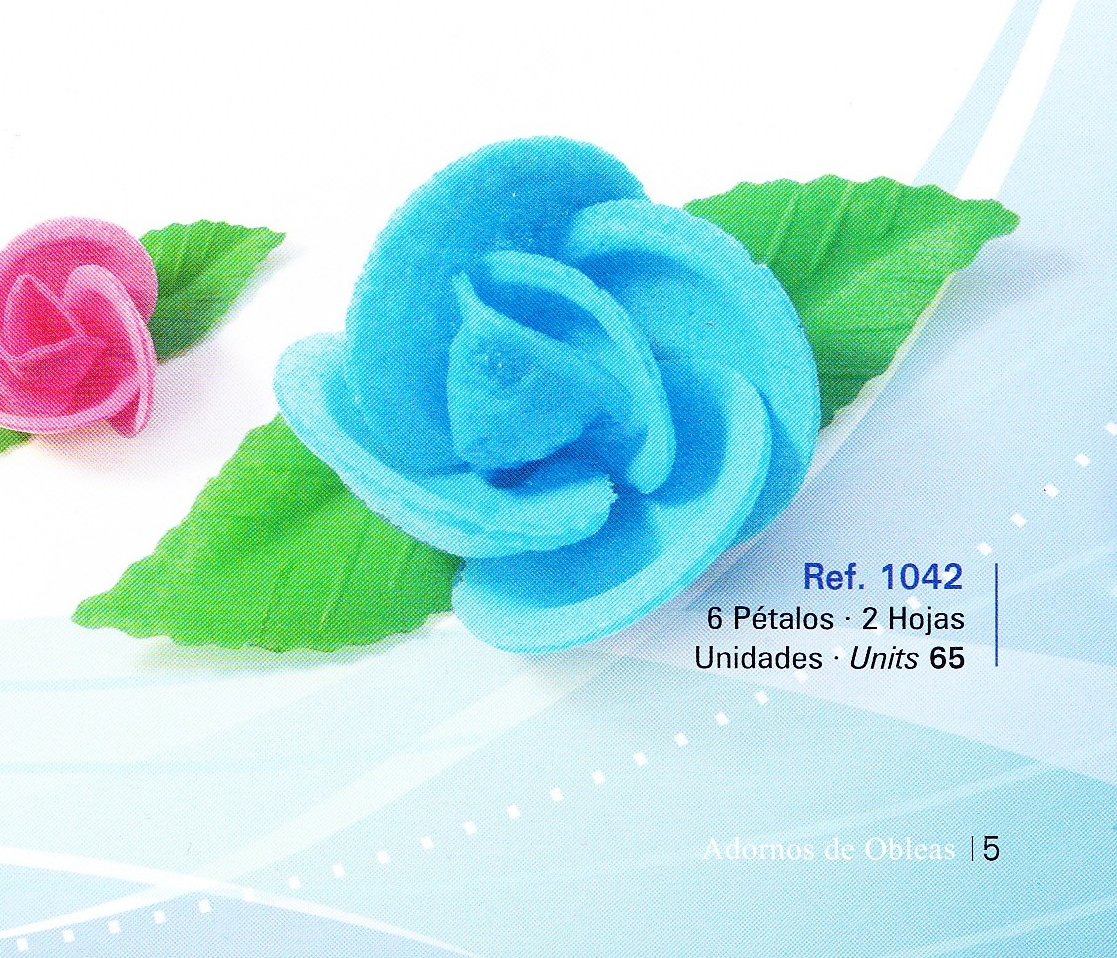 Oblea Rf. 1042 6 pétalos 2 Hojas C/ 65 Ud
