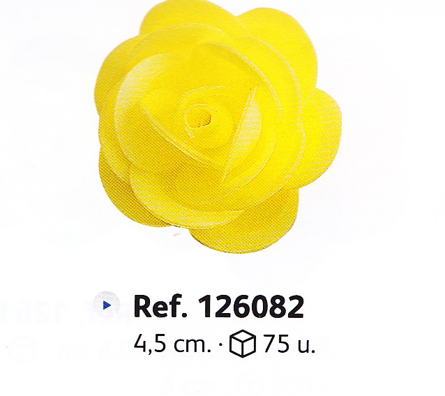 126082 Rosa Amarilla sin hoja 4.5 CM C/ de 75 Ud
