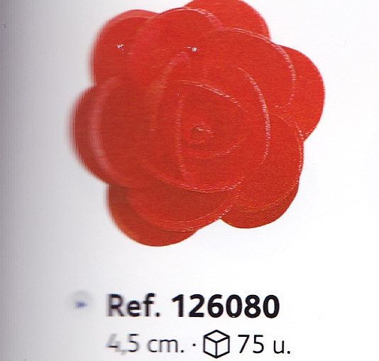126080 Rosa Roja sin hoja 4.5 CM C/ de 75 Ud